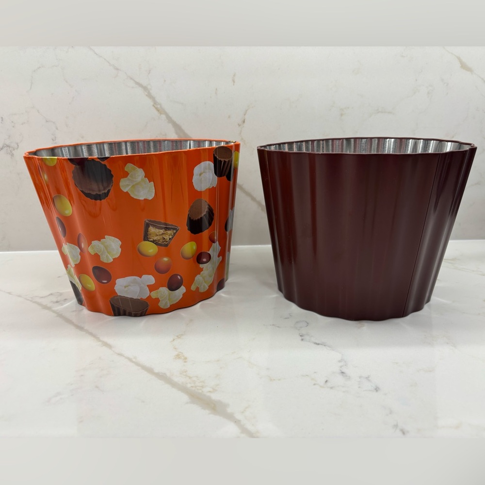 Pair of Reese's Peanut Butter Cups and Cineplex Popcorn Candy Bucket Bowls